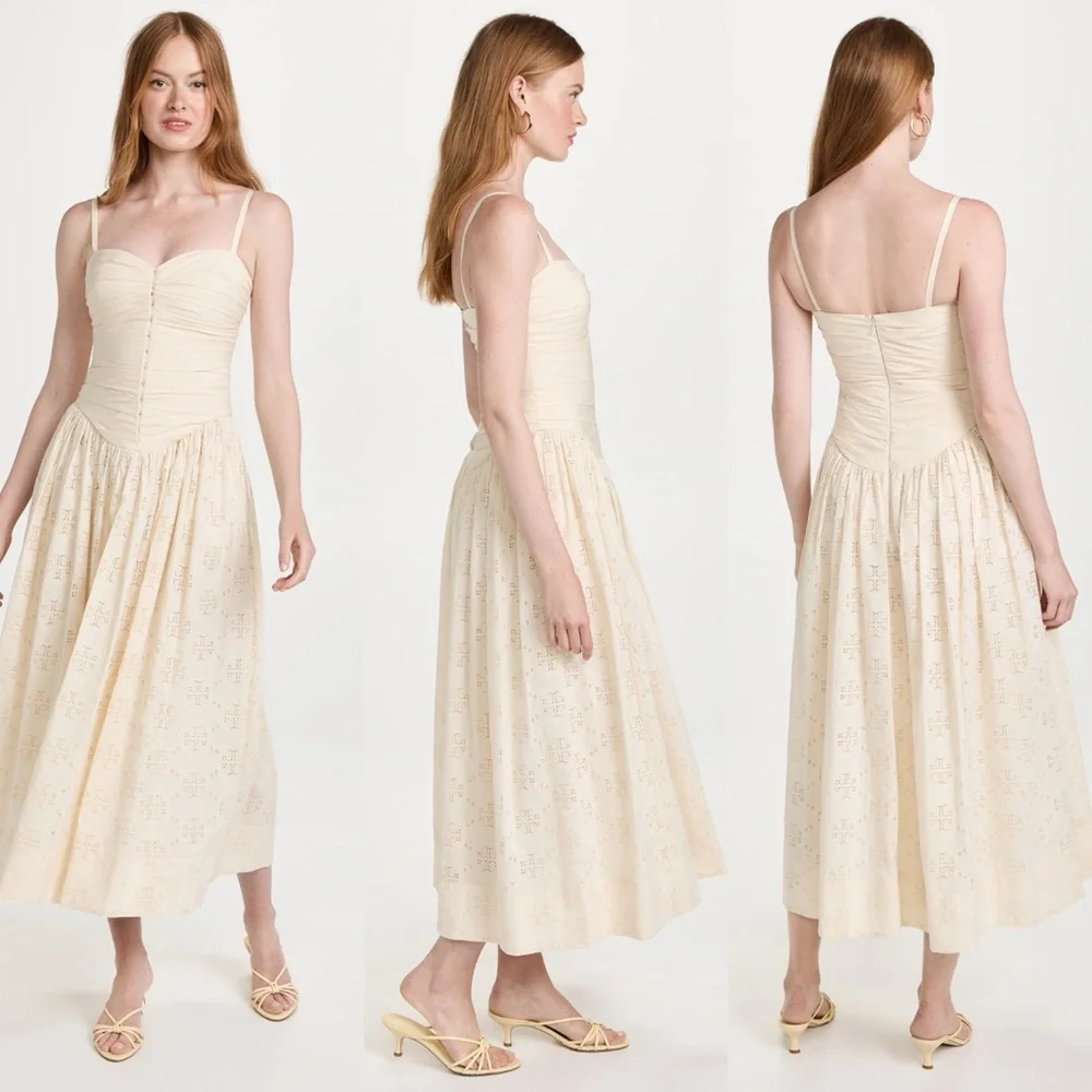 NWT Tory Burch Broderie Anglaise Hook And Eye Dress $898 0 - Picture 2 of 13